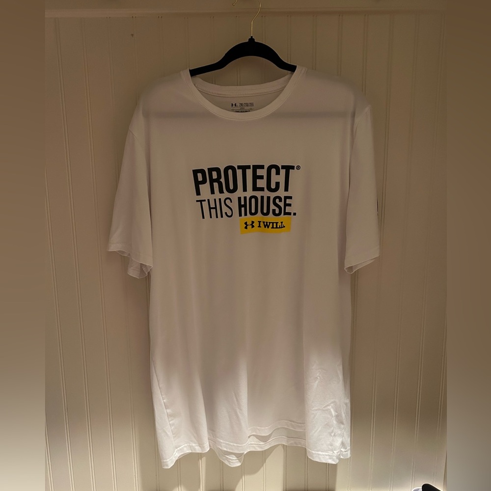 White under armour protect this house shirt